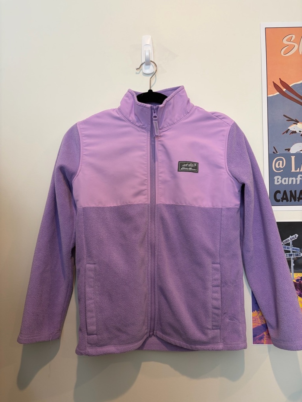 Eddie Bauer Lavender Two-Tone Kids Fleece Jacket
